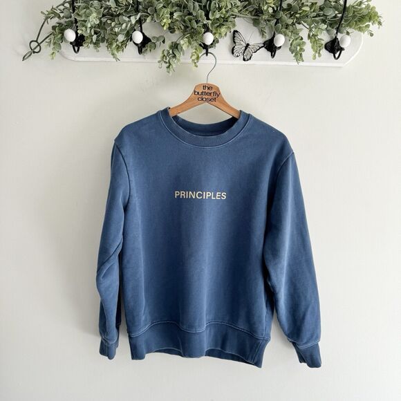 Oak + Fort Blue Oversized Sweatshirt “principles” XS - Picture 1 of 4